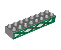Duplo, Brick 2 x 8 with Green Girders Pattern