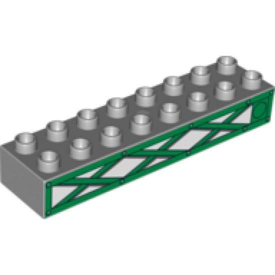 Duplo, Brick 2 x 8 with Green Girders Pattern