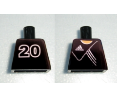 Torso Soccer Adidas Logo Black No. 20 Pattern (Stickers)