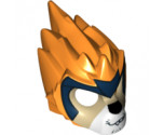 Minifigure, Headgear Mask Lion with Tan Face, Crooked Smile and Dark Blue Headpiece Pattern