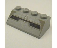 Slope 45 2 x 4 with Dark Gray and Black Lines Pattern