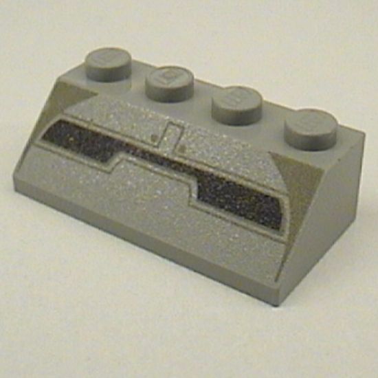 Slope 45 2 x 4 with Dark Gray and Black Lines Pattern