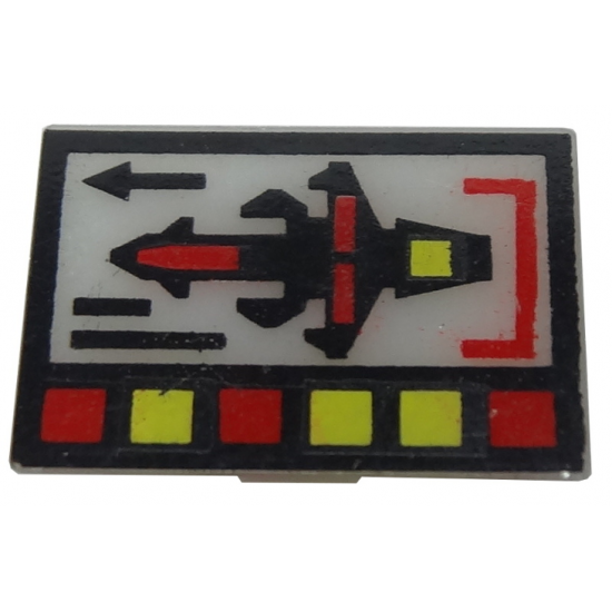 Electric, Light Slope 45 2 x 2 Clip-On Plate with Computer Console Pattern