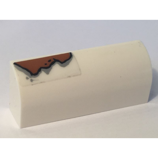 Slope, Curved 1 x 4 x 1 1/3 with Rust Pattern (Sticker) - Set 10274