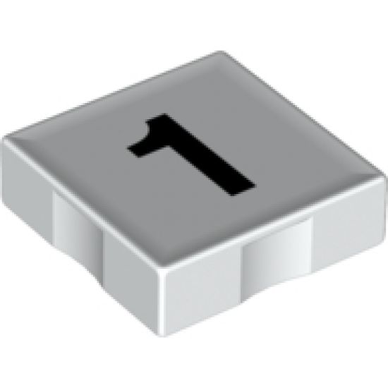 Duplo, Tile 2 x 2 with Black Number 1 Pattern