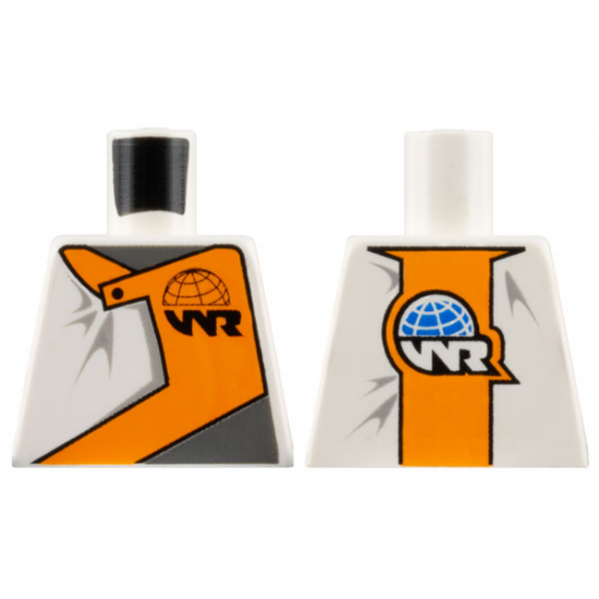 Torso World Racers - WR Logo on Orange Inset Front and Back Pattern