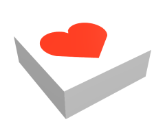 Tile 1 x 1 with Red Heart Pattern