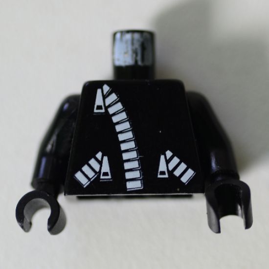 Torso Zipper and 2 Zipper Pockets Pattern / Black Arms / Black Hands