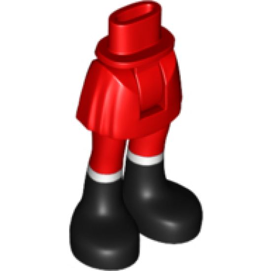 Mini Doll, Legs with Hips and Skirt, Red Legs and Black Boots Pattern