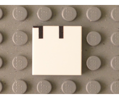 Tile 2 x 2 with Black 'HT' Upper Half Pattern