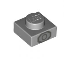 Plate 1 x 1 with Dark Bluish Gray Circle Pattern