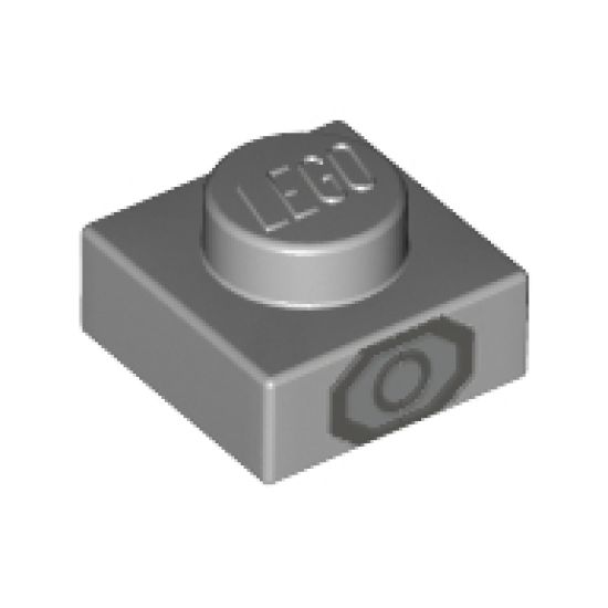 Plate 1 x 1 with Dark Bluish Gray Circle Pattern