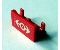Hinge Brick 1 x 2 Base with Train Logo White Pattern (Sticker) - Set 4552