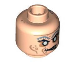 Minifigure, Head Alien with PotC Zombie with Silver Eyes and Light Gray Eyebrows Pattern - Blocked Open Stud