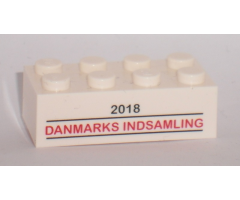 Brick 2 x 4 with Danmarks Indsamling 2018 Pattern
