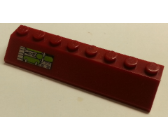Slope 45 2 x 8 with Silver and Lime Mechanical Pattern Model Right side (Sticker) - Set 7298
