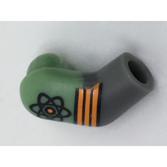 Arm, Right with Sand Green Short Sleeve, Atom and 3 Orange Stripes Pattern