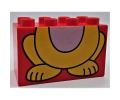 Duplo, Brick 2 x 4 x 2 with Cat Body Pattern, Legs Bottom