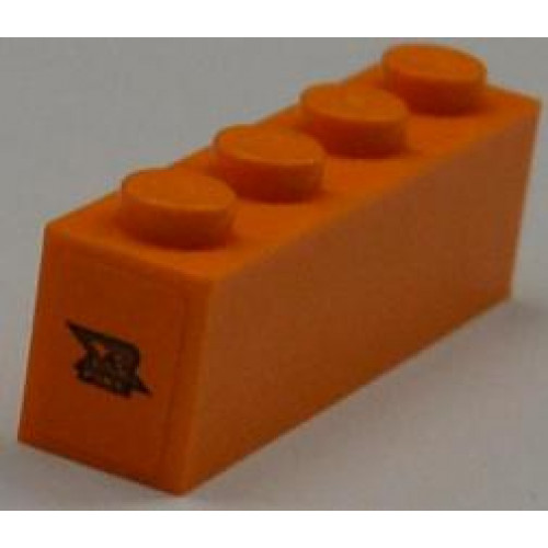 Brick 1 x 4 with 'XR FUEL' on Orange Background Pattern on Both Sides (Stickers) - Set 8186