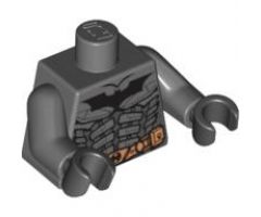 Torso Batman Logo with Body Armor and Copper Belt Pattern / Dark Bluish Gray Arms / Black Hands