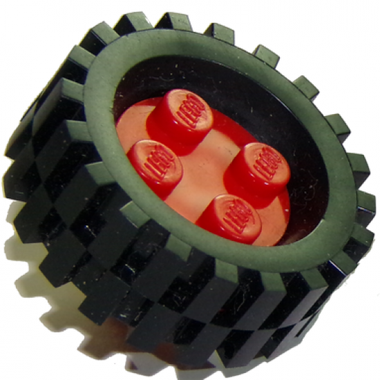 Wheel & Tire Assembly Classic 4 Studs with Axle with Black Tire 30 x 10.5 Offset Tread (7039 / 2346)