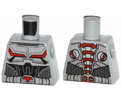 Torso Armor with Black and Red Lines on Chest and Silver Belt with Red Buckle Pattern