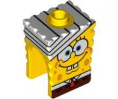 Minifigure, Head, Modified SpongeBob SquarePants with Bandage Pattern