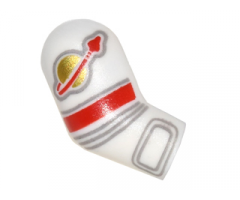 Arm, Right with Astronaut Spacesuit Panels, Gold Classic Space Logo and Red Stripe Pattern