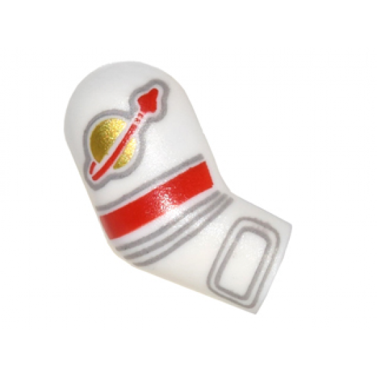 Arm, Right with Astronaut Spacesuit Panels, Gold Classic Space Logo and Red Stripe Pattern
