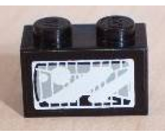 Brick 1 x 2 with Headlight Light Gray Pattern (Sticker) - Set 8280