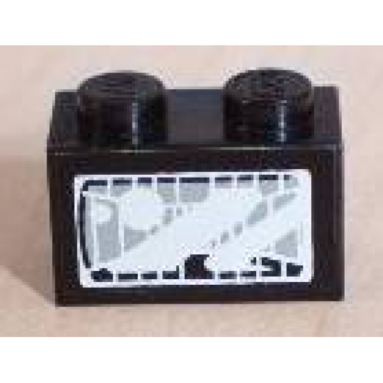 Brick 1 x 2 with Headlight Light Gray Pattern (Sticker) - Set 8280