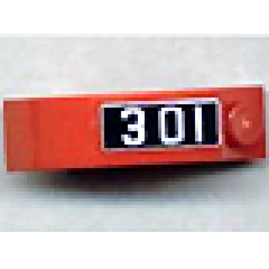 Arch 1 x 3 x 2 Curved Top with '301' Pattern - Right (Sticker) - Set 10020
