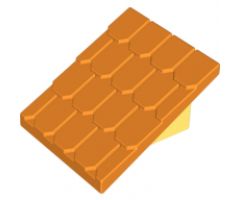 Duplo, Building Roof Sloped 30 4 x 4 Shingled with Light Yellow Base