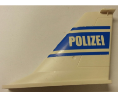 Tail 14 x 2 x 8 with Blue 'POLIZEI' and Stripes Pattern on Both Sides (Stickers) - Set 7723