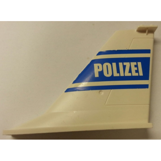 Tail 14 x 2 x 8 with Blue 'POLIZEI' and Stripes Pattern on Both Sides (Stickers) - Set 7723