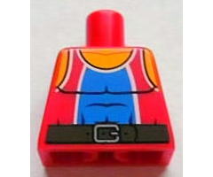 Torso Tank Top with Blue Center Panel and Black Belt Pattern