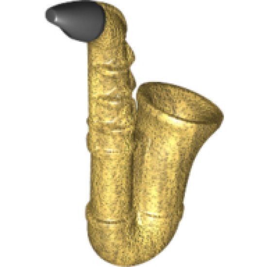 Minifigure, Utensil Saxophone with Black Mouthpiece Pattern