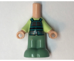 Micro Doll, Body Part Lower with Bright Light Green Shirt and Sand Green Pants Pattern (Ping)