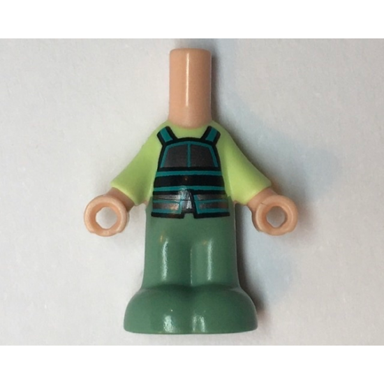 Micro Doll, Body Part Lower with Bright Light Green Shirt and Sand Green Pants Pattern (Ping)