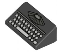 Slope 30 1 x 2 x 2/3 with Manual Typewriter Vintage Keyboard Pattern