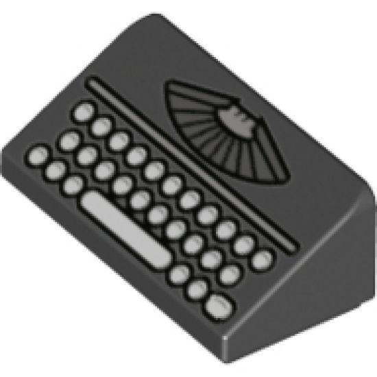 Slope 30 1 x 2 x 2/3 with Manual Typewriter Vintage Keyboard Pattern