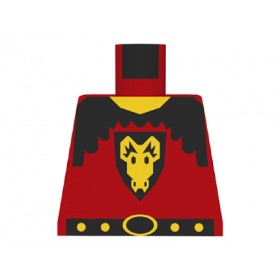 Torso Castle Dragon Knights Dragon Face on Shield Pattern