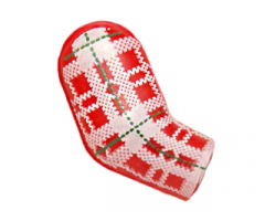 Arm, Right with Plaid Shirt with Green Dotted Lines Pattern