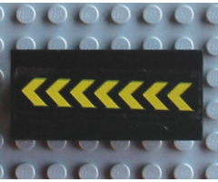 Vehicle Spoiler / Plow Blade 6 x 3 with Hinge with 7 Yellow Chevrons Pattern (Sticker) - Set 6573