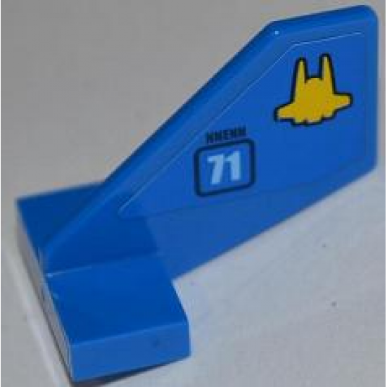 Tail Shuttle, Small with Interceptor Shuttle Outline, 'NNENN' and '71' Pattern on Both Sides (Stickers) - Set 7066