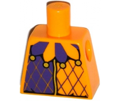Torso Purple and Bright Light Orange Jester Collar Pattern