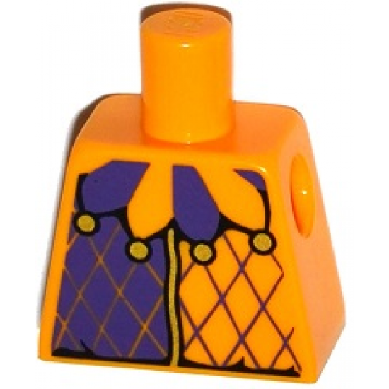 Torso Purple and Bright Light Orange Jester Collar Pattern