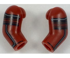 Arm, (Matching Left and Right) Pair with Black and Dark Bluish Gray Stripes Pattern