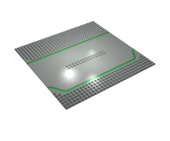 Baseplate, Road 32 x 32 Service Station with Green Lines Pattern