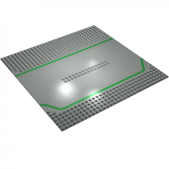 Baseplate, Road 32 x 32 Service Station with Green Lines Pattern